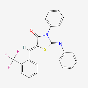 molecular formula C23H15F3N2OS B4959154 3-phenyl-2-(phenylimino)-5-[2-(trifluoromethyl)benzylidene]-1,3-thiazolidin-4-one 