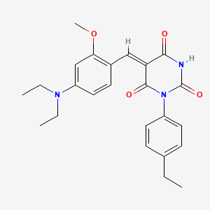molecular formula C24H27N3O4 B4959160 5-[4-(diethylamino)-2-methoxybenzylidene]-1-(4-ethylphenyl)-2,4,6(1H,3H,5H)-pyrimidinetrione 