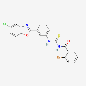 molecular formula C21H13BrClN3O2S B4959163 2-bromo-N-({[3-(5-chloro-1,3-benzoxazol-2-yl)phenyl]amino}carbonothioyl)benzamide 