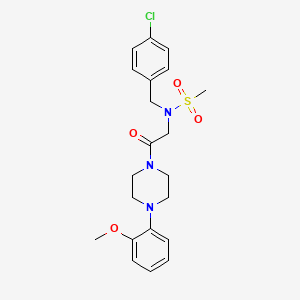 molecular formula C21H26ClN3O4S B4959170 N-(4-chlorobenzyl)-N-{2-[4-(2-methoxyphenyl)-1-piperazinyl]-2-oxoethyl}methanesulfonamide 