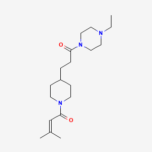 molecular formula C19H33N3O2 B4959191 1-ethyl-4-{3-[1-(3-methyl-2-butenoyl)-4-piperidinyl]propanoyl}piperazine 