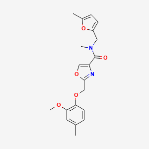 molecular formula C20H22N2O5 B4959199 2-[(2-methoxy-4-methylphenoxy)methyl]-N-methyl-N-[(5-methyl-2-furyl)methyl]-1,3-oxazole-4-carboxamide 