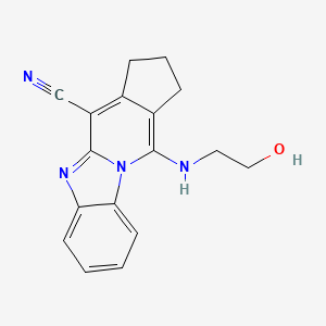 molecular formula C17H16N4O B4959217 11-[(2-hydroxyethyl)amino]-2,3-dihydro-1H-cyclopenta[4,5]pyrido[1,2-a]benzimidazole-4-carbonitrile 