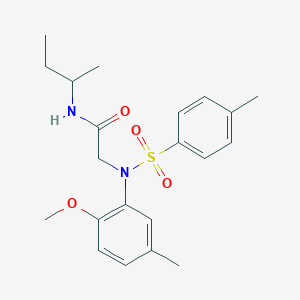 molecular formula C21H28N2O4S B4959223 N~1~-(sec-butyl)-N~2~-(2-methoxy-5-methylphenyl)-N~2~-[(4-methylphenyl)sulfonyl]glycinamide 