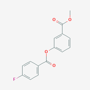 molecular formula C15H11FO4 B495923 Methyl 3-[(4-fluorobenzoyl)oxy]benzoate 