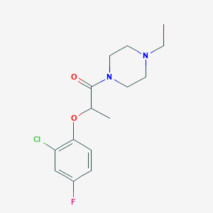 molecular formula C15H20ClFN2O2 B4959230 1-[2-(2-chloro-4-fluorophenoxy)propanoyl]-4-ethylpiperazine 