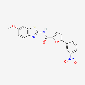 molecular formula C19H13N3O5S B4959294 N-(6-methoxy-1,3-benzothiazol-2-yl)-5-(3-nitrophenyl)-2-furamide 