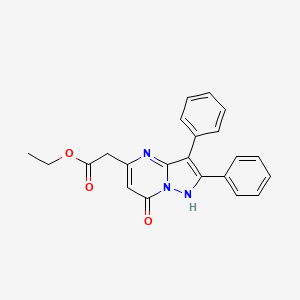 molecular formula C22H19N3O3 B4959300 ethyl (7-oxo-2,3-diphenyl-4,7-dihydropyrazolo[1,5-a]pyrimidin-5-yl)acetate 