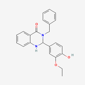 molecular formula C23H22N2O3 B4959302 3-benzyl-2-(3-ethoxy-4-hydroxyphenyl)-2,3-dihydro-4(1H)-quinazolinone 