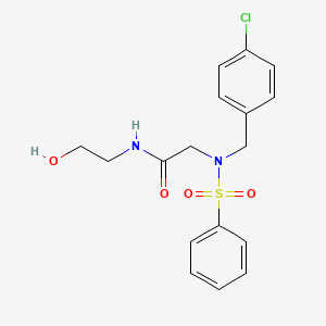 molecular formula C17H19ClN2O4S B4959306 N~2~-(4-chlorobenzyl)-N~1~-(2-hydroxyethyl)-N~2~-(phenylsulfonyl)glycinamide 