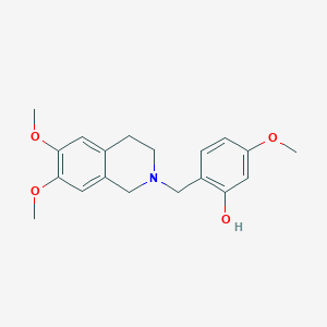 molecular formula C19H23NO4 B4959342 2-[(6,7-dimethoxy-3,4-dihydro-2(1H)-isoquinolinyl)methyl]-5-methoxyphenol 
