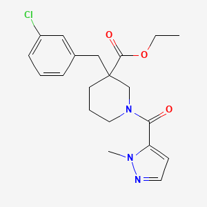 molecular formula C20H24ClN3O3 B4959350 ethyl 3-(3-chlorobenzyl)-1-[(1-methyl-1H-pyrazol-5-yl)carbonyl]-3-piperidinecarboxylate 