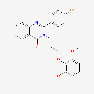 molecular formula C25H23BrN2O4 B4959361 2-(4-bromophenyl)-3-[3-(2,6-dimethoxyphenoxy)propyl]-4(3H)-quinazolinone 
