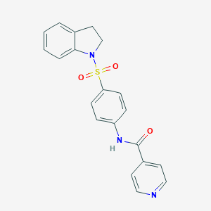 molecular formula C20H17N3O3S B495937 N-[4-(2,3-dihydro-1H-indol-1-ylsulfonyl)phenyl]isonicotinamide CAS No. 876522-43-9