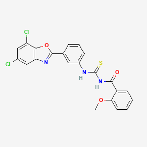 molecular formula C22H15Cl2N3O3S B4959374 N-({[3-(5,7-dichloro-1,3-benzoxazol-2-yl)phenyl]amino}carbonothioyl)-2-methoxybenzamide 