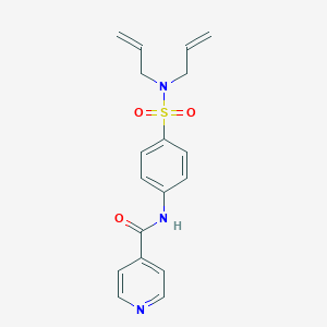 molecular formula C18H19N3O3S B495938 N-{4-[(diallylamino)sulfonyl]phenyl}isonicotinamide 
