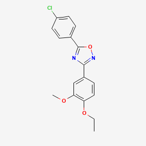molecular formula C17H15ClN2O3 B4959406 5-(4-chlorophenyl)-3-(4-ethoxy-3-methoxyphenyl)-1,2,4-oxadiazole 