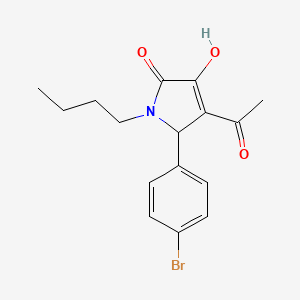 molecular formula C16H18BrNO3 B4959421 4-acetyl-5-(4-bromophenyl)-1-butyl-3-hydroxy-1,5-dihydro-2H-pyrrol-2-one 
