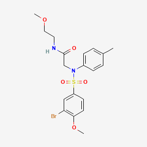 molecular formula C19H23BrN2O5S B4959428 N~2~-[(3-bromo-4-methoxyphenyl)sulfonyl]-N~1~-(2-methoxyethyl)-N~2~-(4-methylphenyl)glycinamide 