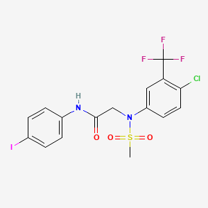 molecular formula C16H13ClF3IN2O3S B4959438 N~2~-[4-chloro-3-(trifluoromethyl)phenyl]-N~1~-(4-iodophenyl)-N~2~-(methylsulfonyl)glycinamide 