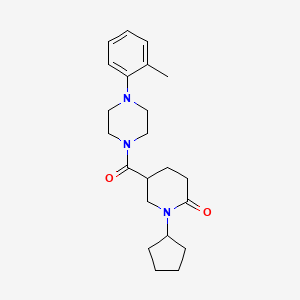 molecular formula C22H31N3O2 B4959458 1-cyclopentyl-5-{[4-(2-methylphenyl)-1-piperazinyl]carbonyl}-2-piperidinone 