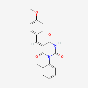molecular formula C19H16N2O4 B4959473 5-(4-methoxybenzylidene)-1-(2-methylphenyl)-2,4,6(1H,3H,5H)-pyrimidinetrione 