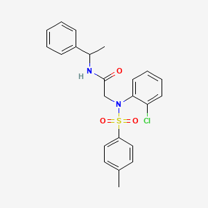 molecular formula C23H23ClN2O3S B4959478 N~2~-(2-chlorophenyl)-N~2~-[(4-methylphenyl)sulfonyl]-N~1~-(1-phenylethyl)glycinamide 
