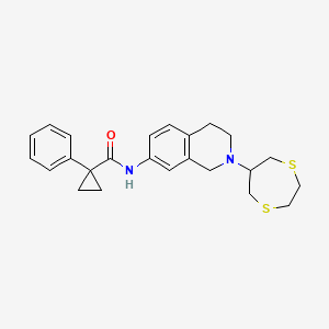 molecular formula C24H28N2OS2 B4959501 N-[2-(1,4-dithiepan-6-yl)-1,2,3,4-tetrahydro-7-isoquinolinyl]-1-phenylcyclopropanecarboxamide 