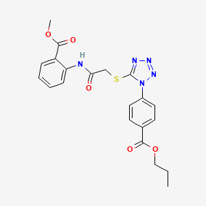 molecular formula C21H21N5O5S B4959507 methyl 2-{[({1-[4-(propoxycarbonyl)phenyl]-1H-tetrazol-5-yl}thio)acetyl]amino}benzoate 