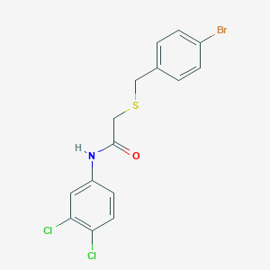 molecular formula C15H12BrCl2NOS B4959520 2-[(4-bromobenzyl)thio]-N-(3,4-dichlorophenyl)acetamide 