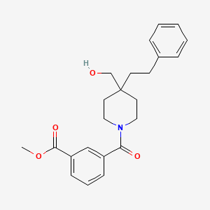 molecular formula C23H27NO4 B4959526 methyl 3-{[4-(hydroxymethyl)-4-(2-phenylethyl)-1-piperidinyl]carbonyl}benzoate 