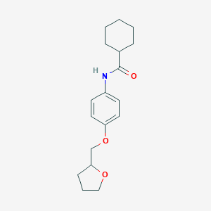 molecular formula C18H25NO3 B495955 N-[4-(tetrahydro-2-furanylmethoxy)phenyl]cyclohexanecarboxamide 