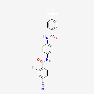 molecular formula C25H22FN3O2 B4959558 N-{4-[(4-tert-butylbenzoyl)amino]phenyl}-4-cyano-2-fluorobenzamide 