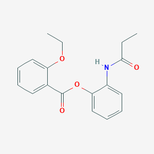 molecular formula C18H19NO4 B495956 2-(Propanoylamino)phenyl 2-ethoxybenzoate 
