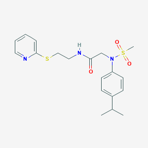 molecular formula C19H25N3O3S2 B4959560 N~2~-(4-isopropylphenyl)-N~2~-(methylsulfonyl)-N~1~-[2-(2-pyridinylthio)ethyl]glycinamide 
