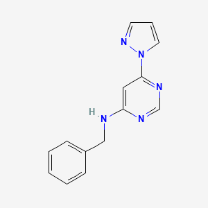 molecular formula C14H13N5 B4959565 N-benzyl-6-(1H-pyrazol-1-yl)-4-pyrimidinamine 