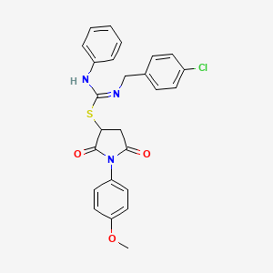 1-(4-methoxyphenyl)-2,5-dioxo-3-pyrrolidinyl N-(4-chlorobenzyl)-N'-phenylimidothiocarbamate