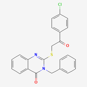 molecular formula C23H17ClN2O2S B4959590 3-benzyl-2-{[2-(4-chlorophenyl)-2-oxoethyl]thio}-4(3H)-quinazolinone 