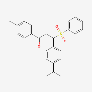 molecular formula C25H26O3S B4959610 3-(4-isopropylphenyl)-1-(4-methylphenyl)-3-(phenylsulfonyl)-1-propanone 