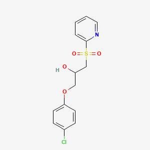 molecular formula C14H14ClNO4S B4959616 1-(4-chlorophenoxy)-3-(2-pyridinylsulfonyl)-2-propanol 