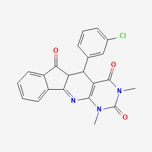 molecular formula C22H16ClN3O3 B4959630 5-(3-chlorophenyl)-1,3-dimethyl-5,5a-dihydro-1H-indeno[2',1':5,6]pyrido[2,3-d]pyrimidine-2,4,6(3H)-trione 