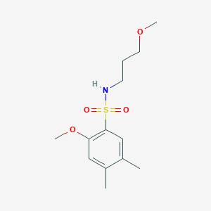 molecular formula C13H21NO4S B4959643 2-methoxy-N-(3-methoxypropyl)-4,5-dimethylbenzenesulfonamide 