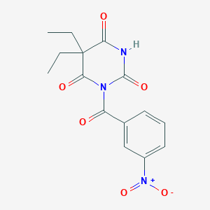 5,5-diethyl-1-(3-nitrobenzoyl)-2,4,6(1H,3H,5H)-pyrimidinetrione