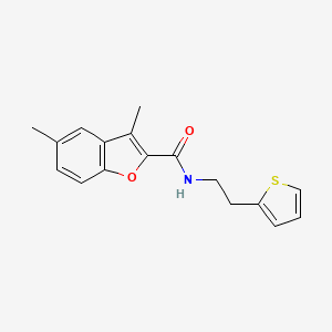 molecular formula C17H17NO2S B4959649 3,5-dimethyl-N-[2-(2-thienyl)ethyl]-1-benzofuran-2-carboxamide 