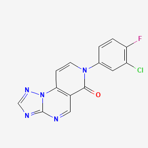 molecular formula C14H7ClFN5O B4959669 7-(3-chloro-4-fluorophenyl)pyrido[3,4-e][1,2,4]triazolo[1,5-a]pyrimidin-6(7H)-one 