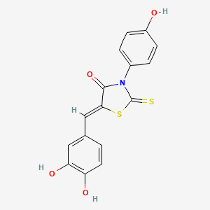 molecular formula C16H11NO4S2 B4959686 5-(3,4-dihydroxybenzylidene)-3-(4-hydroxyphenyl)-2-thioxo-1,3-thiazolidin-4-one CAS No. 356570-17-7