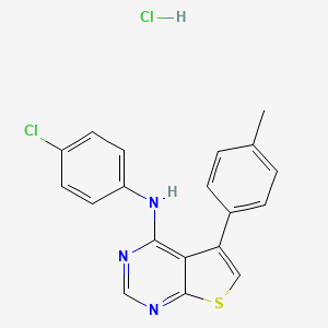 molecular formula C19H15Cl2N3S B4959703 N-(4-chlorophenyl)-5-(4-methylphenyl)thieno[2,3-d]pyrimidin-4-amine hydrochloride 