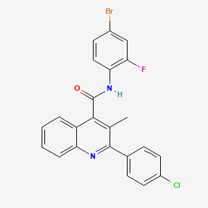 molecular formula C23H15BrClFN2O B4959710 N-(4-bromo-2-fluorophenyl)-2-(4-chlorophenyl)-3-methyl-4-quinolinecarboxamide 