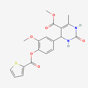 molecular formula C19H18N2O6S B4959717 methyl 4-{3-methoxy-4-[(2-thienylcarbonyl)oxy]phenyl}-6-methyl-2-oxo-1,2,3,4-tetrahydro-5-pyrimidinecarboxylate 