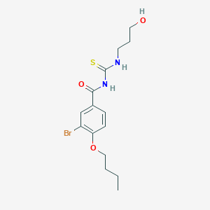 molecular formula C15H21BrN2O3S B495972 3-bromo-4-butoxy-N-[(3-hydroxypropyl)carbamothioyl]benzamide 